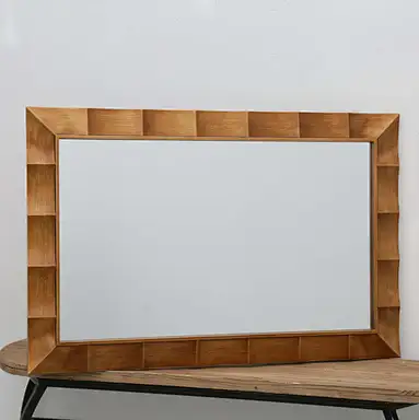 wood frame mirror rectangular mirror of Rustic Wooden Distressed Rectangular Mirror on table